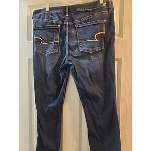 American Eagle Womans Dark Wash Jeans Skinny Size 14 Super Stretch.